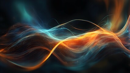 Fototapeta premium Abstract waves of light in vibrant colors, creating a dynamic and fluid visual effect.