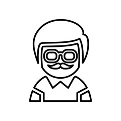 Mustache icon in line style