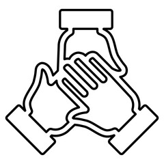 Unity, teamwork icon in line style