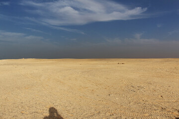 Landscape of Sahara desert with Atlantic ocean meets, Mauritania, West Africa