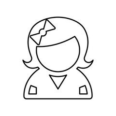 Girl icon in line style