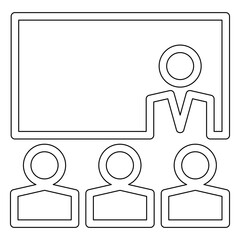 Video conference icon in line style