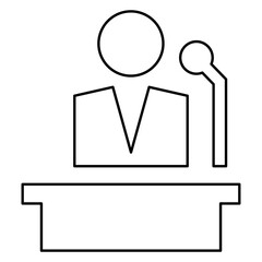 Fototapeta premium Speaker icon in line style