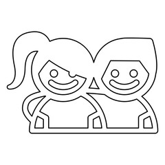 Lover icon in line style