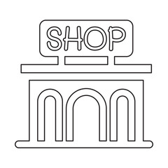 Shopping mall icon in line style