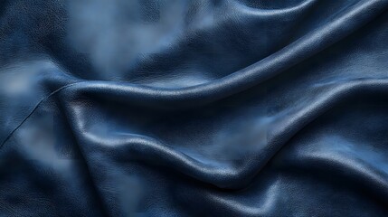 Fototapeta premium Deep Blue Leather Draped Softly Elegant Texture