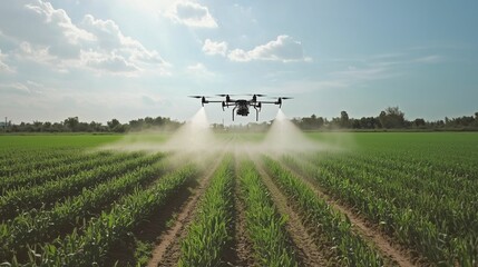 Drone Spraying Crops