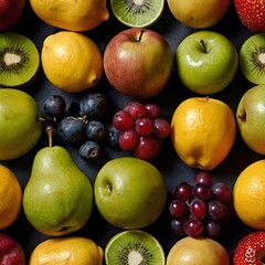 Medium pile of assorted fresh and bright fruit