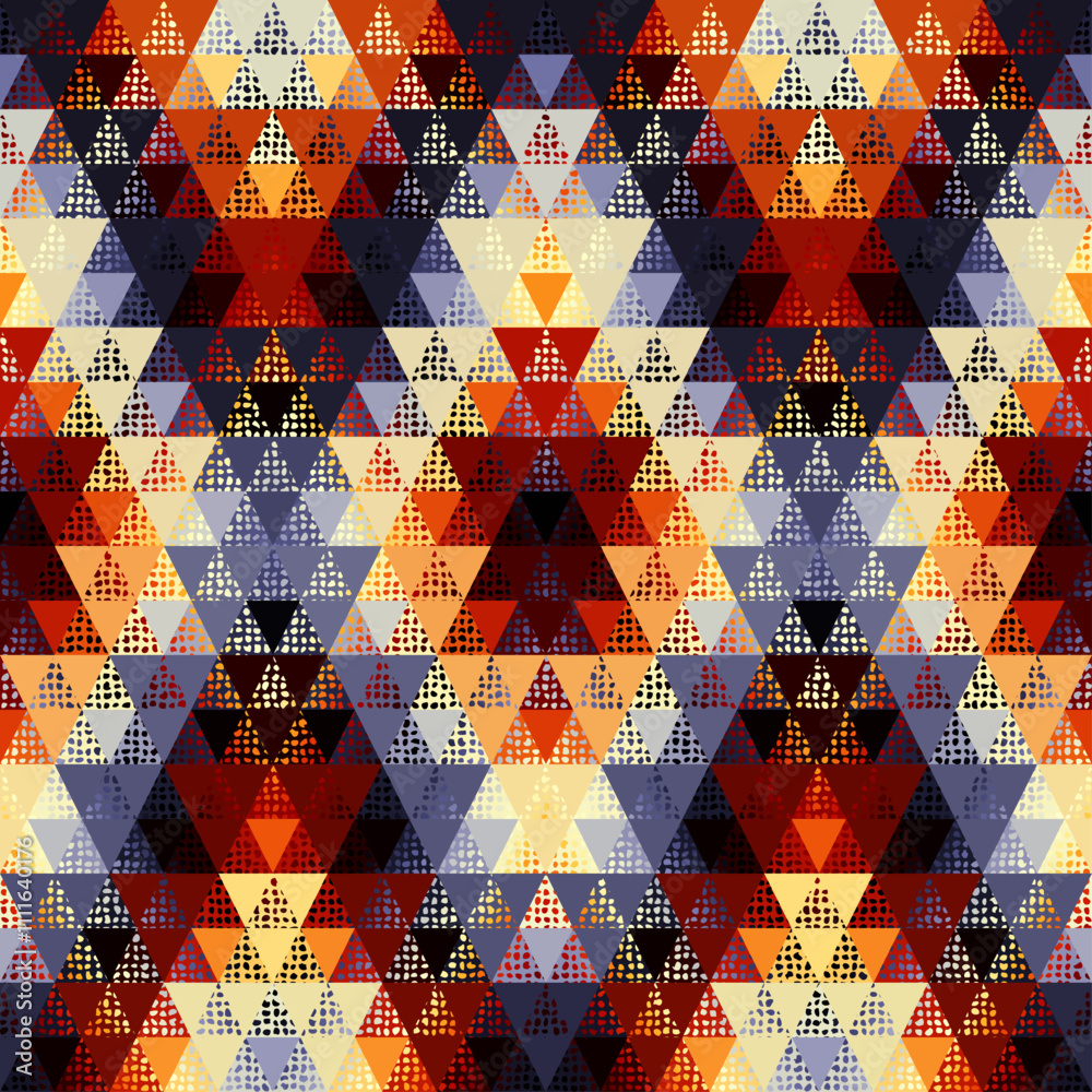 Poster Seamless pattern of a triangles.. Aztec geometric ornament. Vector illustration. Seamless pattern.