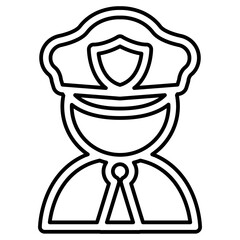 Security guard icon in line style