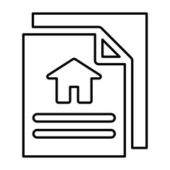 Real estate contract icon in line style