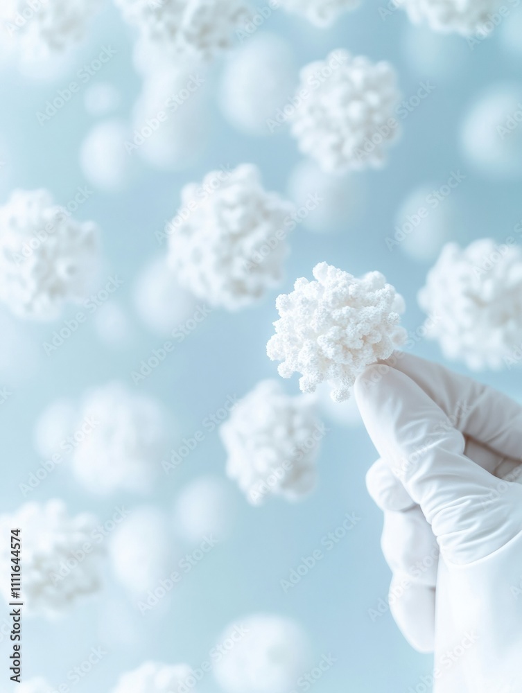 Aufkleber scientist holding molecular structure in modern laboratory setting