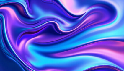Obraz premium Vibrant metallic liquid swirl with shades of purple and blue, modern abstract background