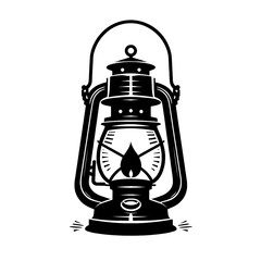 Vintage oil lantern illustration.