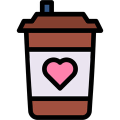 Vector Icon Coffee Cup, Coffee, Drink, Food And Restaurant, Heart, Love