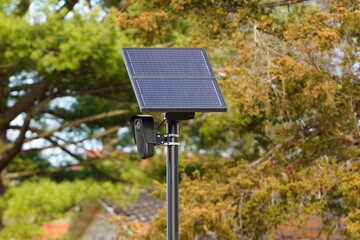 Flock safety police law enforcement license plate reader set up outside to help catch vehicle...