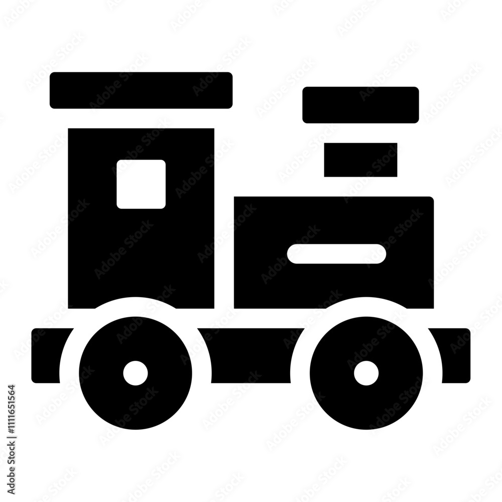 Sticker train toy icon