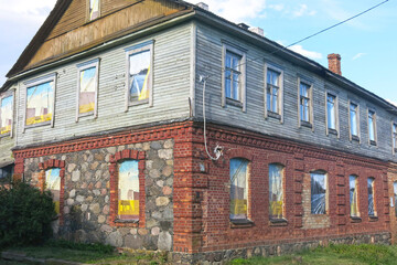 Old red brick buildings in Sebezh, Pskov region