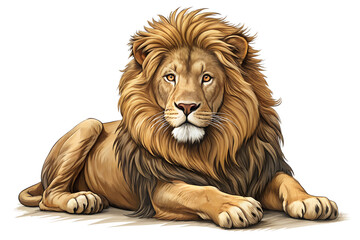 lion lying down sketch illustration