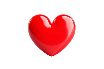 3d love heart isolated on transparent background. Generative ai