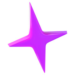 Fototapeta premium Y2K holographic star chrome pink color. Render 3d chrome metal. Star hologram 3d vector illustration