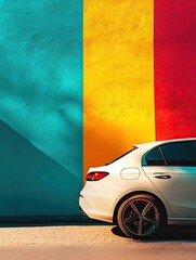 car isolated on colorful background