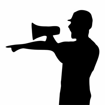 recommend clip art: silhouette of person talking with loudspeaker