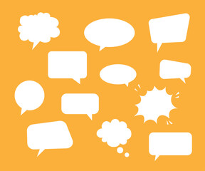 Fototapeta premium Speech bubbles set on yellow background vector illustration.