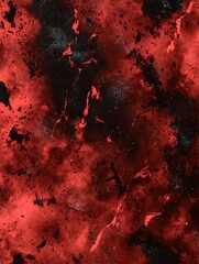 A vibrant abstract pattern featuring bold red and black swirls, creating a dramatic and energetic visual effect.