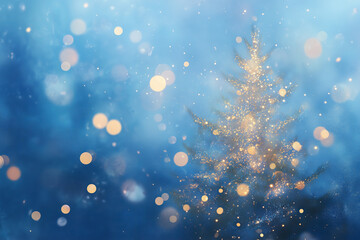 Fototapeta premium 輝くゴールドのクリスマスツリー/Shining gold Christmas tree