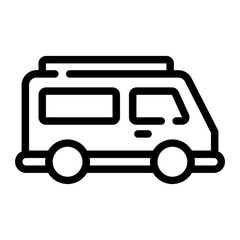 caravan Line Icon