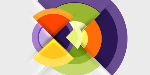 Obraz premium Circle and semi circle geometric background. Vector Illustration For Wallpaper, Banner, Background, Card, Book Illustration, landing page