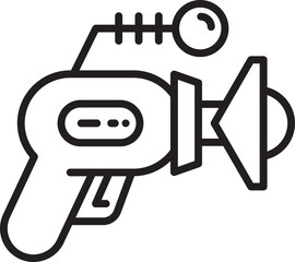 Ray Gun Icon Line Illustration
