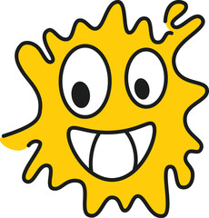 Adorable yellow blob character with a smiling face, radiating warmth and happiness. Perfect for cartoon and children's projects, the cheerful blob adds a playful and positive vibe to creative works. 