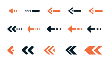 Modern set of colorful arrows with flat design