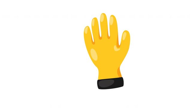 A yellow protective glove with a black cuff, ideal for representing safety gear, construction, or industrial work equipment.