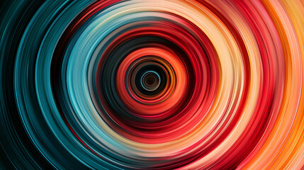 Obraz premium A vibrant abstract design featuring swirling circular patterns in rich colors, creating a sense of movement and depth.
