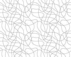 Obraz premium Abstract background with black wave lines on a white background