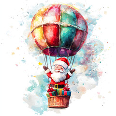 Naklejka premium Santa Claus enjoying winter adventures in festive settings