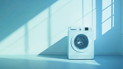 Modern Washing Machine in Bright, Minimalist Laundry Room Setup