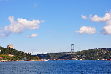 Fatih Sultan Mehmet Bosphorus Bridge in Istanbul, Turkey.