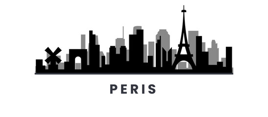 Obraz premium Peris skyline vector illustration artwork