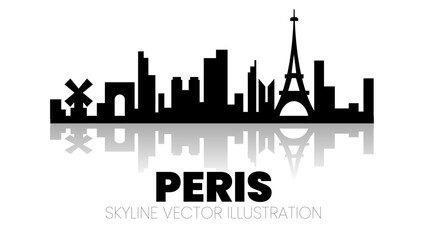 Obraz premium Peris skyline vector illustration artwork