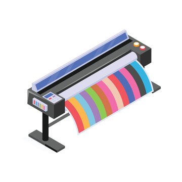 Grab this amazing icon of flex printing machine in modern style