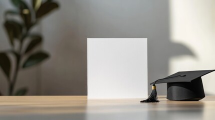 Graduation Cap and Diploma Mockup