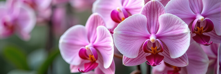 Orchid in a garden with blurred background
