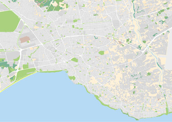vector city map of Antalya, Turkey