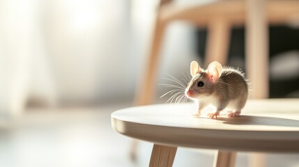 Fototapeta premium Cute Mouse on a Table