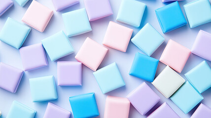 Obraz premium Colorful geometric shapes in pastel tones create soothing visual