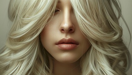 Naklejka premium Stylish hair wig with trendy design isolated on background,